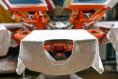 White,t Shirts,on,a,print,screening,apparatus.,silk,screen,printing.